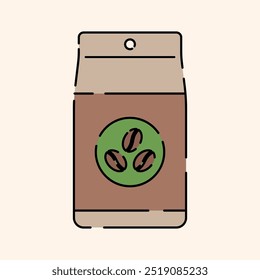 Coffee Powder Icon Illustration Flat Design Style