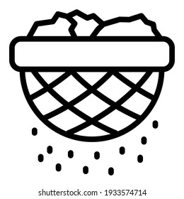 Coffee powder icon. Outline coffee powder vector icon for web design isolated on white background