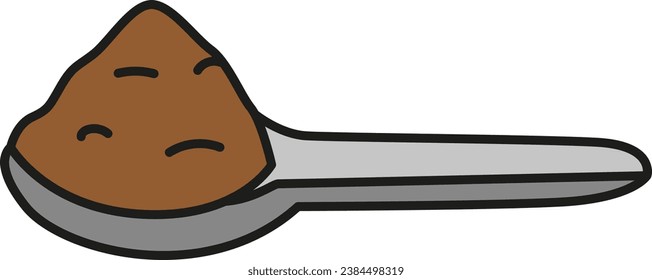coffee powder on a spoon