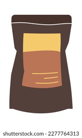 Kaffeemehl in Packungsflachsymbol. Vektorgrafik