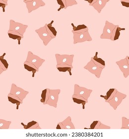 Kaffeepulver nahtloses Muster. Geeignet für Hintergründe, Bildschirmhintergründe, Stoffe, Textilien, Umhüllungspapiere, gedruckte Materialien und vieles mehr.