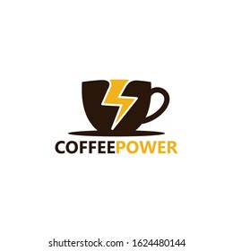 Coffee Power Energy Logo Template Design