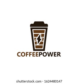 Coffee Power Energy Logo Template Design