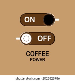 Coffee Power logo design template, vector illustration.