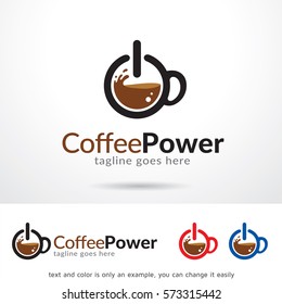 Coffee Power Logo Template Design Vector