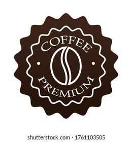 coffee premium quality seal stamp vector illustration design