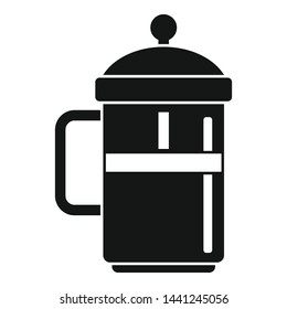 Coffee press icon. Simple illustration of coffee press vector icon for web design isolated on white background