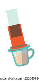 Coffee press icon. Vector illustration