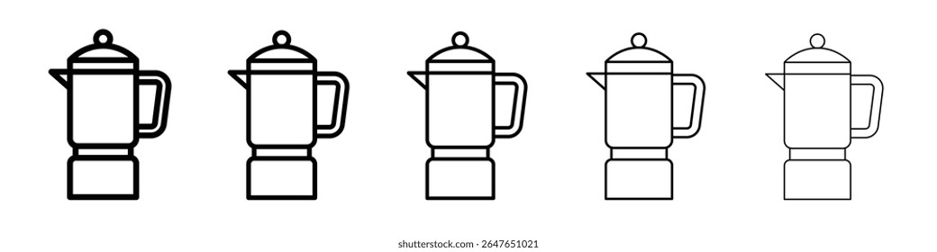 coffee press icon vector thin outline style sign