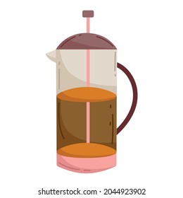 coffee press kettle icon isolated