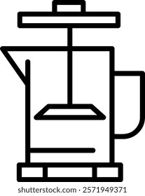 Coffee Press Line Vector Icon Design