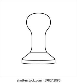 Coffee Presser symbol simple line icon on background