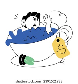 Coffee price hand drawn illustration 