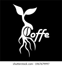 Coffee product logo template with coffee bean shape