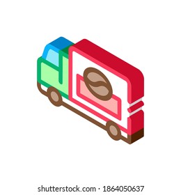 coffee production delivery icon vector. isometric coffee production delivery sign. color isolated symbol illustration