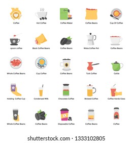 Coffee Production Flat Icons Pack 