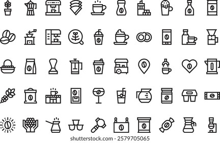 Coffee production icons High-Quality Vector Icons Collection with Editable Stroke. Ideal for Professional and Creative Projects