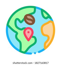 coffee production location icon vector. coffee production location sign. color symbol illustration