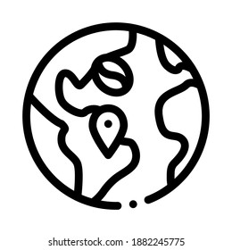 vector de icono de ubicación de producción de café. señal de ubicación de producción de café. ilustración de símbolo de contorno aislado