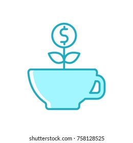 Coffee profit vector icon