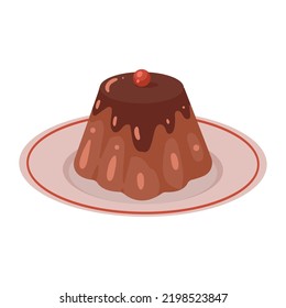 coffee pudding with berry icon