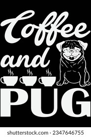 Coffee And PUG eps cut file for cutting machine