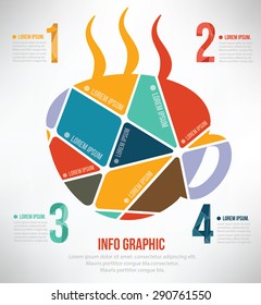 Coffee puzzle info graphic design,clean vector