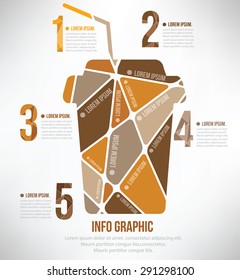 Coffee puzzle info graphic design,clean vector