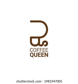 Logo de Coffee Queen. Logo del café.