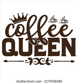 Coffee Queen T-Shirt Design, archivo vectorial.