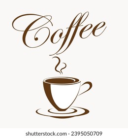 Diseño de la cita del café con una taza. Caligrafía del café para camiseta, pegatina. Vector de material.