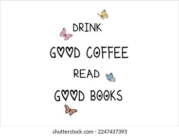 coffee quote hand drawn design