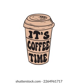 Coffee quote. Hand drawn lettering phrase. Modern motivating calligraphy decor. Scrapbooking or journaling card with quote.