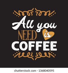 Coffee Quote and saying. All you need is coffee