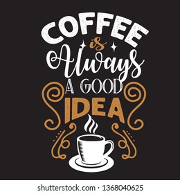 Coffee Quote and saying. Coffee is always a good idea