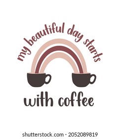 Coffee quote vector, coffee lettering