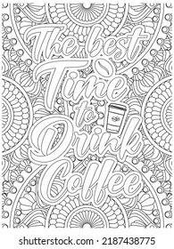 Coffee Quotes Coloring Book Page Stock Vector (Royalty Free) 2187438775 ...