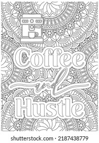 Coffee cita la página del libro de colorear .
