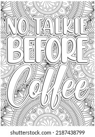 Coffee Quotes Coloring Book Page Stock Vector (Royalty Free) 2187438799 ...