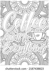 Coffee Quotes Coloring Book Page Stock Vector (Royalty Free) 2187438823 ...