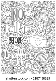 Coffee Quotes Coloring Book Page Stock Vector (Royalty Free) 2187438825 ...