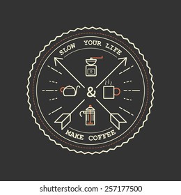 Coffee Quotes Lettering Badge Style