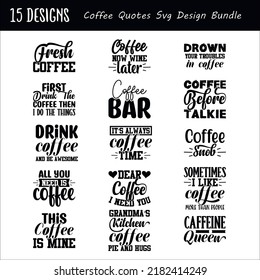 Paquete de diseño SVG Coffee Quotes