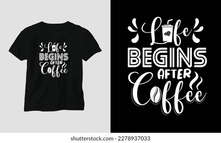 Coffee quotes t-shirt design template vector, typography style