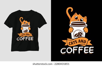 Coffee quotes t-shirt design template vector, typography style