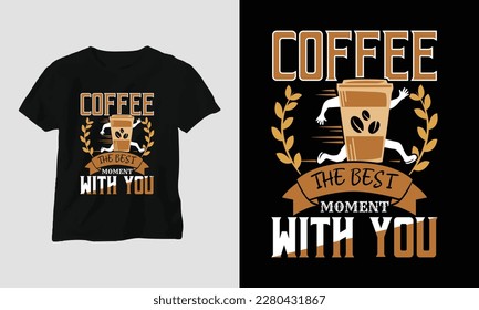 Coffee quotes t-shirt design template vector, typography style