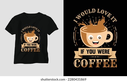 Coffee quotes t-shirt design template vector, typography style