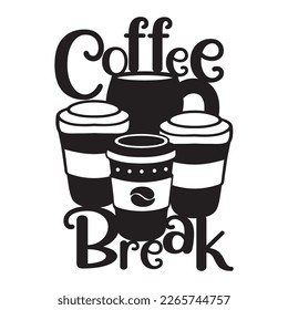 Coffee quotes vector typography, Coffee quotes SVG cut files bundle, 