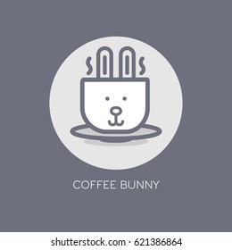 Coffee Rabbit  Tea Hot Logo Design