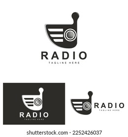 Coffee Radio Logo, Podcast Radio Design, Coffee Icon, Coffee Cafe Logo Product Brand Vector